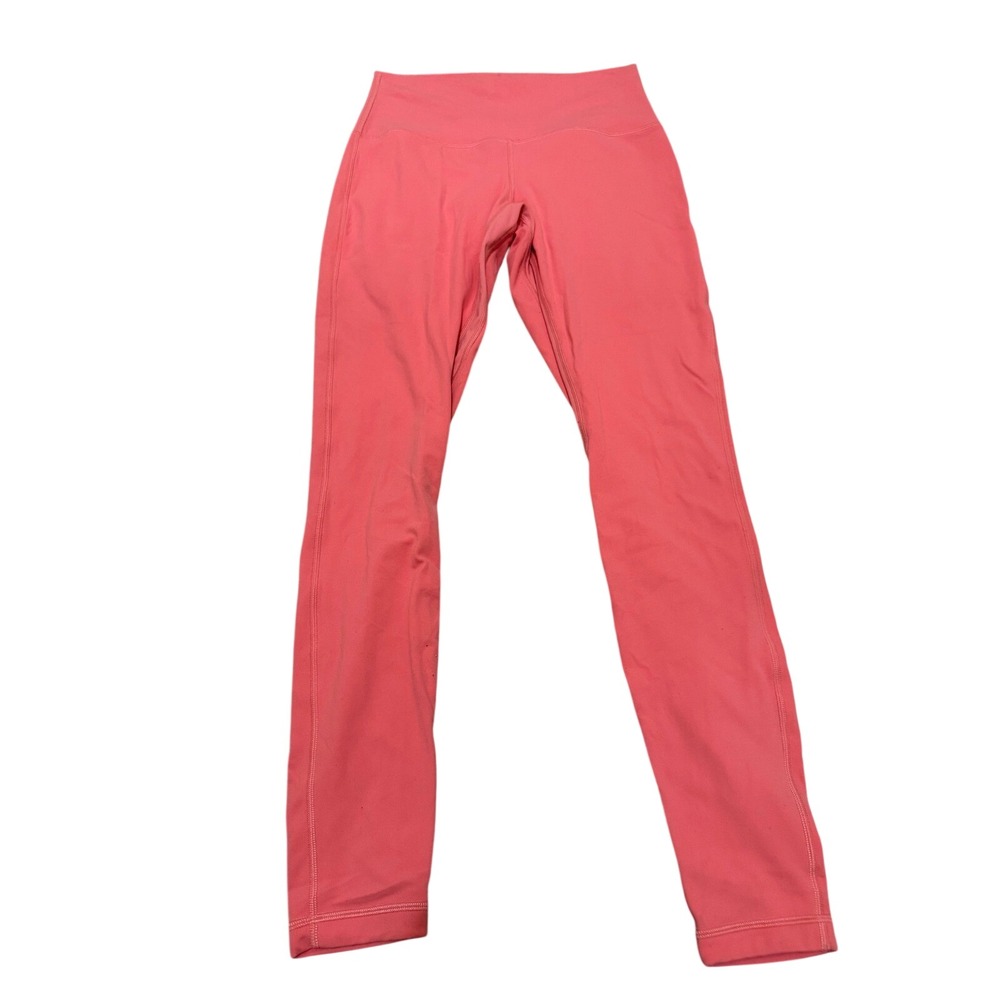 Lululemon Coral Pink High Rise Full‎ Length Yoga Leggings Size 8 LW5CTIS